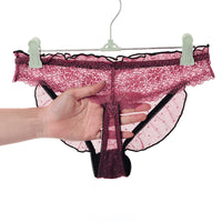Lace Sexy Thong Sexy Low Waist Mesh Transparent Briefs
