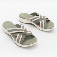 Large Size Slippers Female Flying Woven Cross Beach Sandals