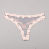 Ladies Sexy Lace Transparent Lightweight Hollow Mesh Low-Rise Seductive Cotton Thong