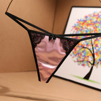 G-String Female Sao Sexy Hot Silk Satin Face Of A Thread In Europe And The United States Ding Pants Light Luxury Ice Silk T Underwear