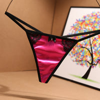 G-String Female Sao Sexy Hot Silk Satin Face Of A Thread In Europe And The United States Ding Pants Light Luxury Ice Silk T Underwear