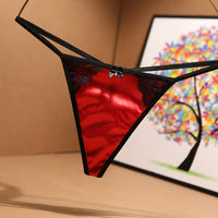 G-String Female Sao Sexy Hot Silk Satin Face Of A Thread In Europe And The United States Ding Pants Light Luxury Ice Silk T Underwear