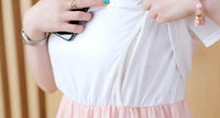 Summer Korean Fashion Mid-Length Short-Sleeved Fake Two-Piece Breastfeeding Plus Size Dress