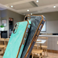 Compatible with Apple, Suitable For Iphone11Promax Electroplating Mobile Phone Shell Xsmax Marble Anti-Drop All-Inclusive Ip11 Protective Cover