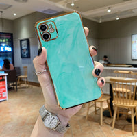 Compatible with Apple, Suitable For Iphone11Promax Electroplating Mobile Phone Shell Xsmax Marble Anti-Drop All-Inclusive Ip11 Protective Cover