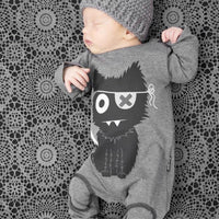 Boys Long Sleeve Romper Jumpsuit Cat Circle Cartoon Print