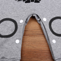 Boys Long Sleeve Romper Jumpsuit Cat Circle Cartoon Print