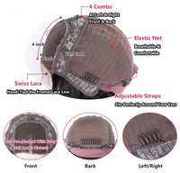 Wig Female Short Straight Hair Side Bobo Head Simulation Scalp Supple Natural Chemical Fiber Headgear
