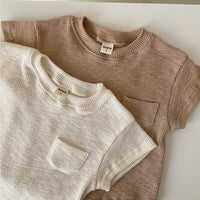 Baby Simple And Refreshing White Short-Sleeved T-Shirt Baby Stretch Half-Sleeved Bottoming Shirt