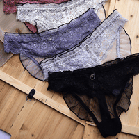 Lace Sexy Thong Sexy Low Waist Mesh Transparent Briefs