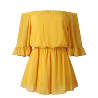 Fashion Open Back Ruffled Chiffon One-shoulder Women's Jumpsuit