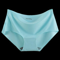 Non-Marking Underwear Women Ladies Ice Silk One-Piece Mid-Waist Large Size