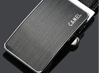 Camel Belt Men'S Leather Automatic Buckle Belt Cowhide Belt Casual Men'S Trouser Belt