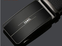 Camel Belt Men'S Leather Automatic Buckle Belt Cowhide Belt Casual Men'S Trouser Belt