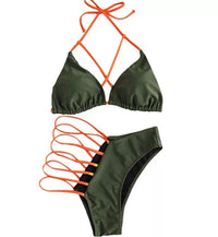 New Style Swimwear European And American Bikini Ladies Swimsuit Pure Color Drawstring Swimsuit Foreign Trade Spot Wholesale Swimsuit