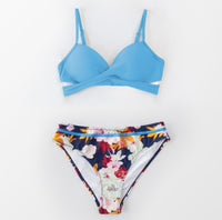 Floral Wrap Bikini Suit Ladies Sexy Thong Two-piece Swimsuit