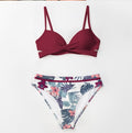 Floral Wrap Bikini Suit Ladies Sexy Thong Two-piece Swimsuit