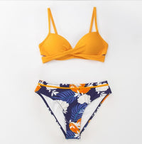 Floral Wrap Bikini Suit Ladies Sexy Thong Two-piece Swimsuit