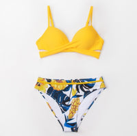 Floral Wrap Bikini Suit Ladies Sexy Thong Two-piece Swimsuit