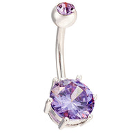 Multicolor Zircon Medical Steel Belly Button Ring