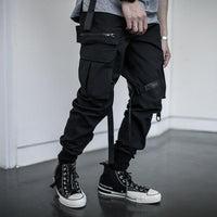 Paratrooper Pants With Streamers And Multi-pocket Girdles
