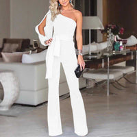 Ladies High Waist Slim One-Shoulder Jumpsuit