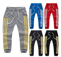 Spring And Autumn Children'S Casual Sports Pants Three-Bar Stretch Cotton Children'S Trousers