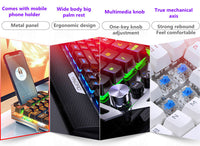Silver Carving K100 Metal Real Mechanical Keyboard Luminous Game Black Axis Wired USB