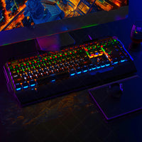 Silver Carving K100 Metal Real Mechanical Keyboard Luminous Game Black Axis Wired USB