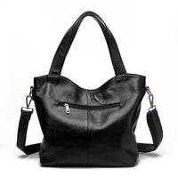 Large-Capacity Middle-Aged Leather Female Bag, Soft Leather Shoulder Bag, Female Large Bag, Western Style Messenger Bag