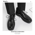 Japanese Leather Shoes Men'S Summer Retro Trend Wild Black Single Shoes Lace-Up Increased Casual Men'S Shoes British Loafers