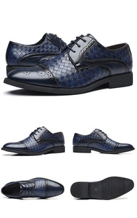 Fall New European Style British Large Size Men's Shoes Woven Fashion Brooch Carved Men's Formal Leather shoes