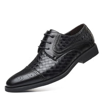 Fall New European Style British Large Size Men's Shoes Woven Fashion Brooch Carved Men's Formal Leather shoes
