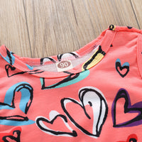 Infant Color Love Printing Sleeveless Vest One-Piece Romper Romper Suit