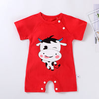 New Summer Baby One-Piece Romper, Newborn Baby Cotton Short-Sleeved Thin  Crotch Romper Wholesale