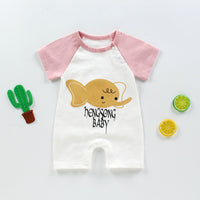 New Summer Baby One-Piece Romper, Newborn Baby Cotton Short-Sleeved Thin  Crotch Romper Wholesale