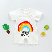 New Summer Baby One-Piece Romper, Newborn Baby Cotton Short-Sleeved Thin  Crotch Romper Wholesale