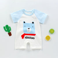 New Summer Baby One-Piece Romper, Newborn Baby Cotton Short-Sleeved Thin  Crotch Romper Wholesale