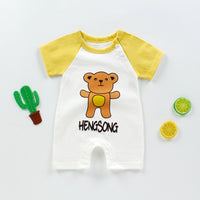New Summer Baby One-Piece Romper, Newborn Baby Cotton Short-Sleeved Thin  Crotch Romper Wholesale