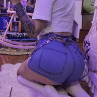 High waist denim shorts