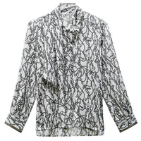 Heavy And Thick Silk Shirt Women'S Long-Sleeved Design Sense Spring Summer Fashion New Silk Printed Western-Style Blouse