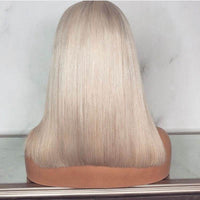 Wig Female Short Hair Inner Buckle Middle Long Hair Silver Gray Chemical Fiber Hair