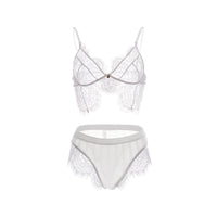 Eyelash Lace Lightweight  Cup No Steel Ring Sexy Bra Underwear Set