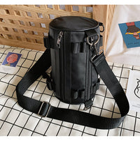 New Style Nylon With Pu Leather Korean Bucket Shape Shoulder Messenger Bag