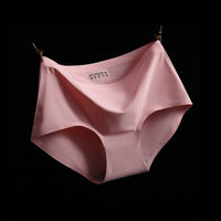 Ice Silk Mid-waist Sexy Seamless Ladies Plus Size Briefs Women