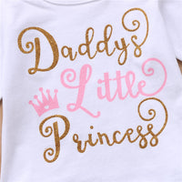 Long Sleeve Letter Print Romper Flower Bandana Hat Four-piece Set