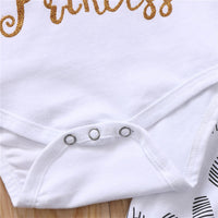 Long Sleeve Letter Print Romper Flower Bandana Hat Four-piece Set