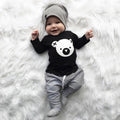 Boys' Long Sleeved Koala Pattern Top And Striped Trousers Two Piece Suit