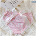 Japanese Girl Underwear Milk Silk Two-Dimensional Cartoon Lolita Fat Lace Cute Bow Behind The Lace
