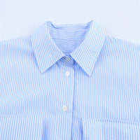 Spring And Summer Loose Fashion Striped Long Sleeves Shirt